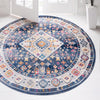 Prague Tapestry Collection Area Rug -  Sumava Round Blue  lifestyle 45