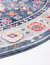Prague Tapestry Collection Area Rug -  Sumava Round Blue  lifestyle 57
