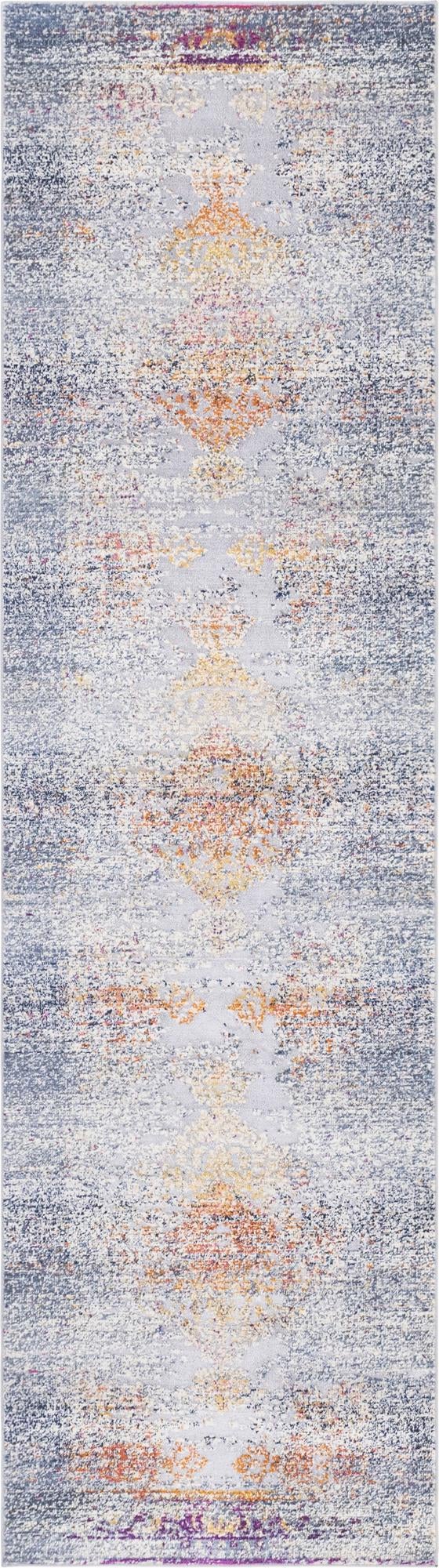 Prague Tapestry Collection Area Rug -  Vltava Runner Gray  lifestyle 27
