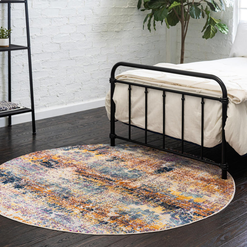 Prague Tapestry Collection Area Rug -  Bohemia Round Multi  lifestyle 31