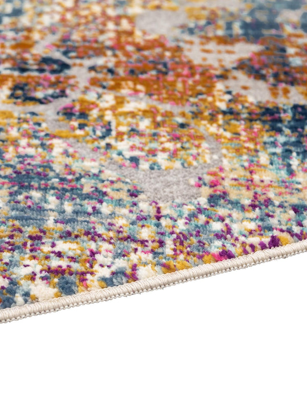 Prague Tapestry Collection Area Rug -  Bohemia Round Multi  lifestyle 41