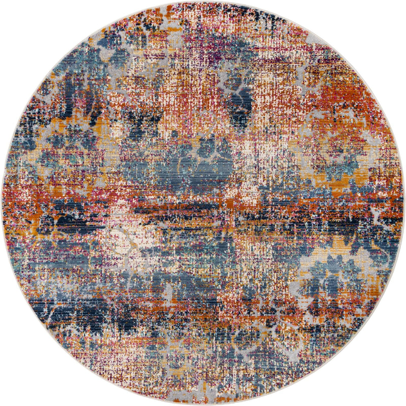 Prague Tapestry Collection Area Rug -  Bohemia Round Multi  lifestyle 29