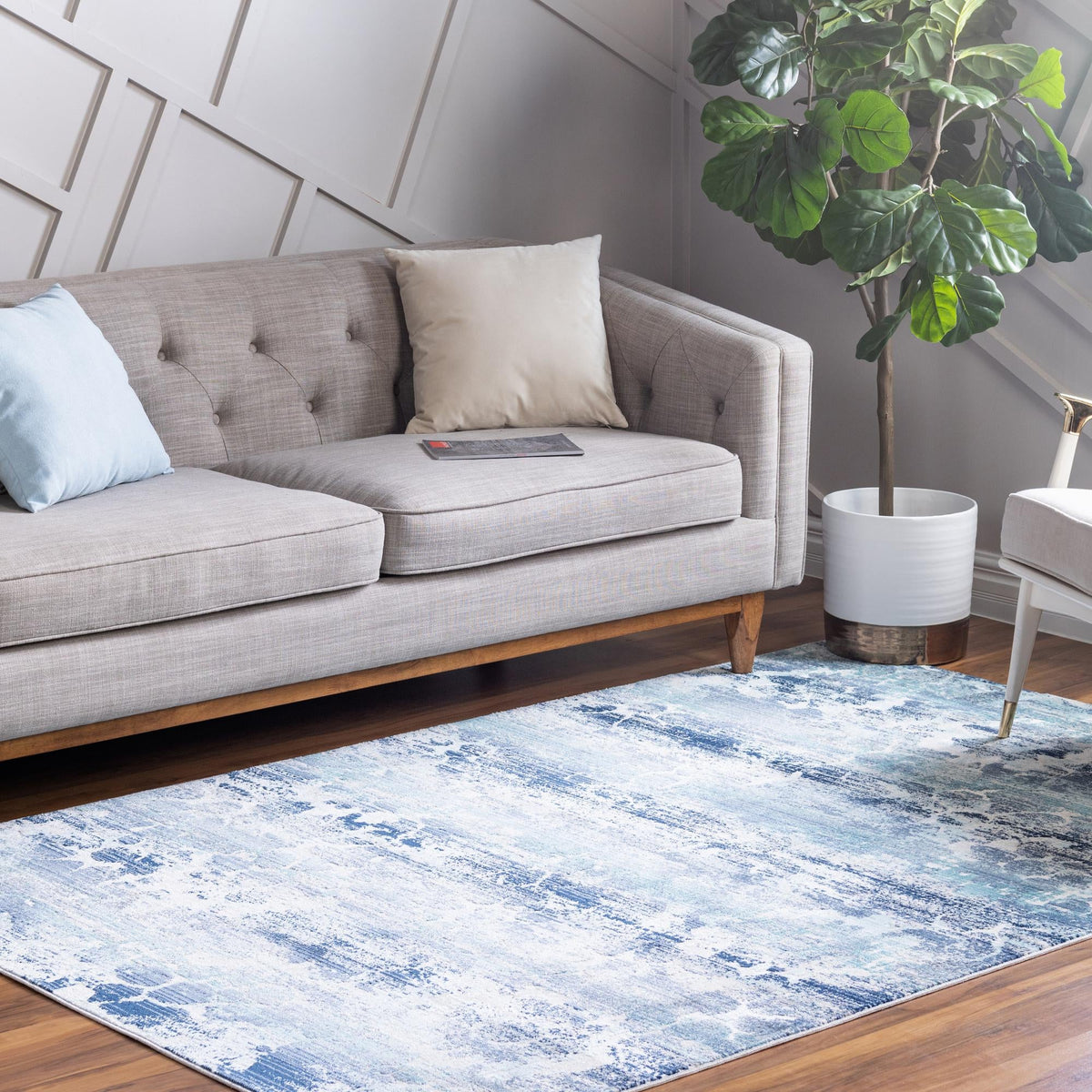 Prague Tapestry Collection Area Rug -  Bohemia Rectangle Blue  lifestyle 4