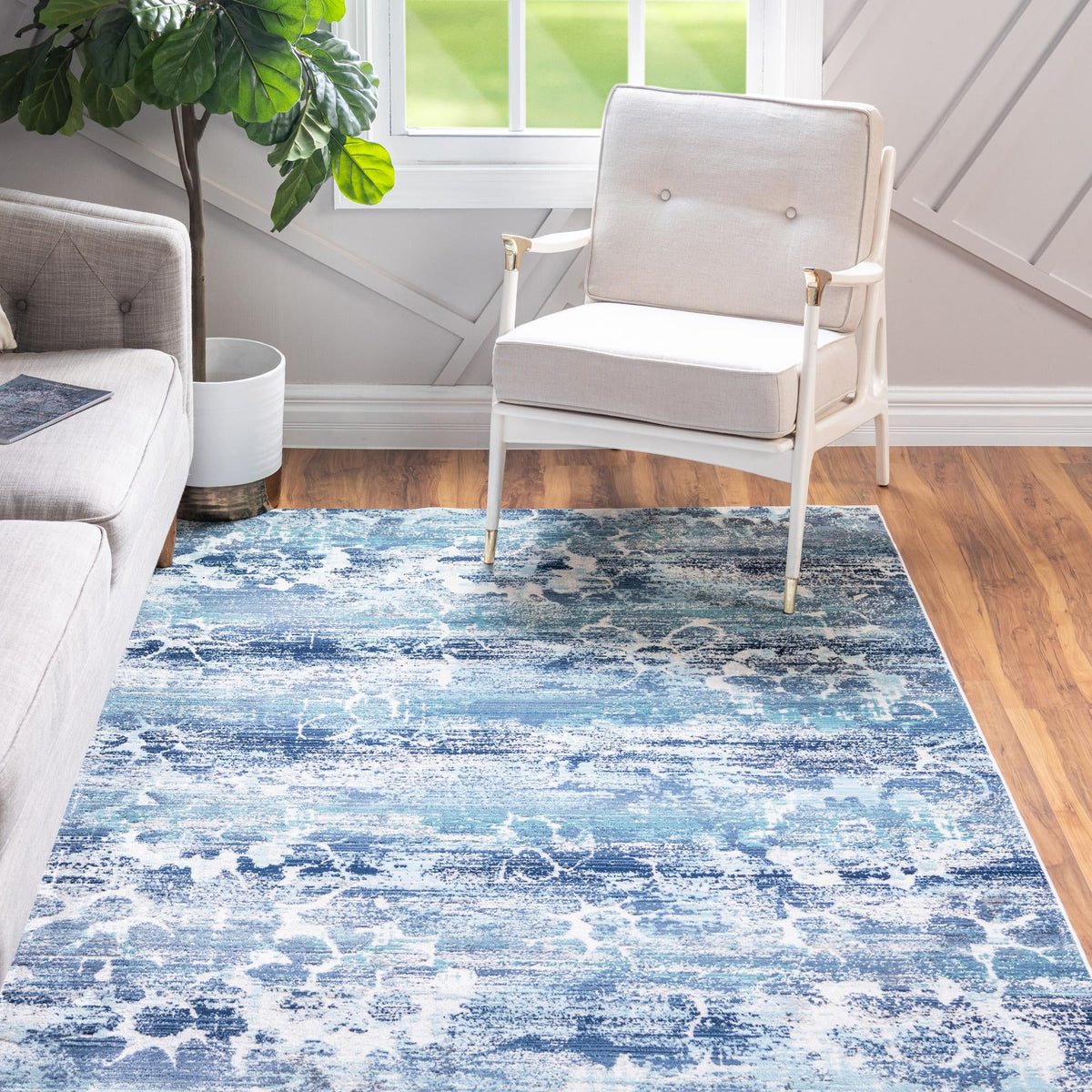 Prague Tapestry Collection Area Rug -  Bohemia Rectangle Blue  lifestyle 6