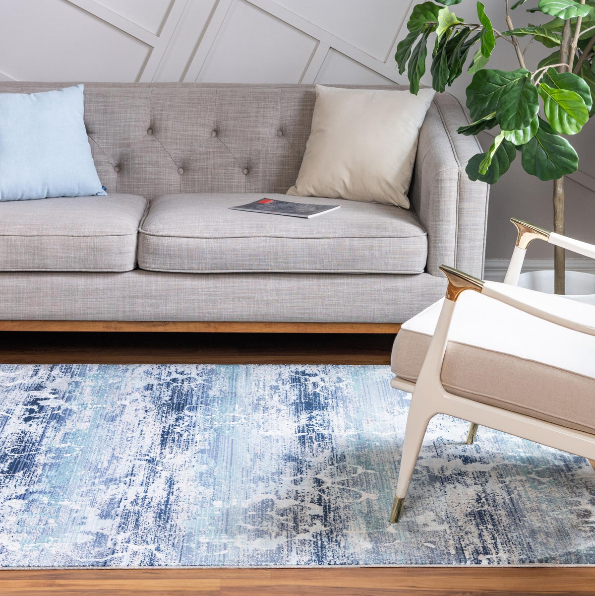 Prague Tapestry Collection Area Rug -  Bohemia Rectangle Blue  lifestyle 8