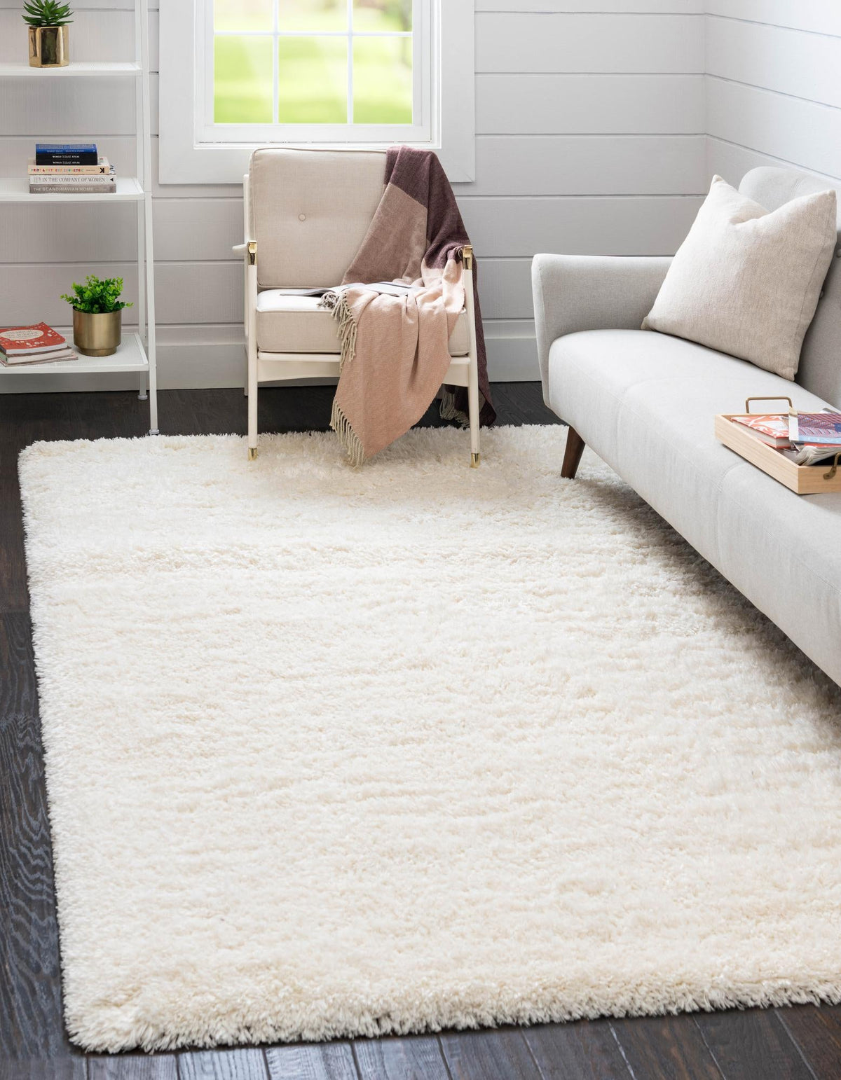 Eternal Plush Oasis Collection Area Rug -  Tranquility (Pearl) Rectangle Pearl  lifestyle 2