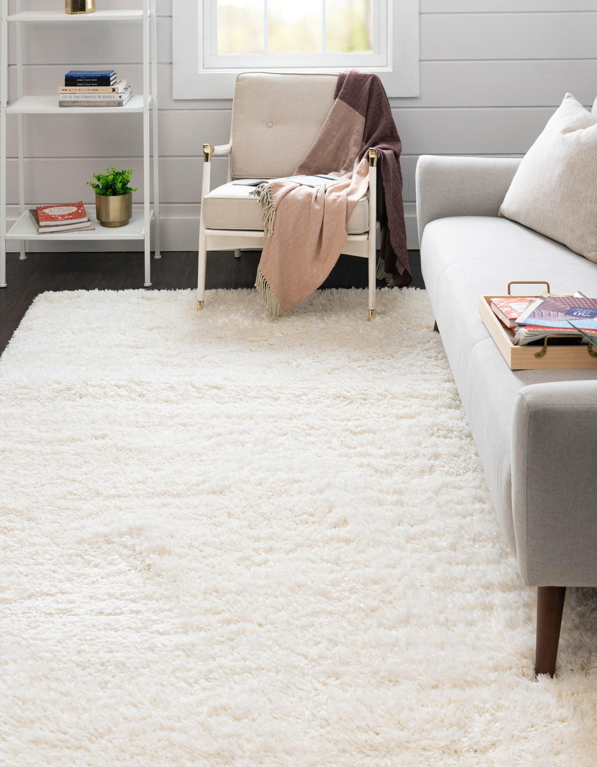 Eternal Plush Oasis Collection Area Rug -  Tranquility (Pearl) Rectangle Pearl  lifestyle 3