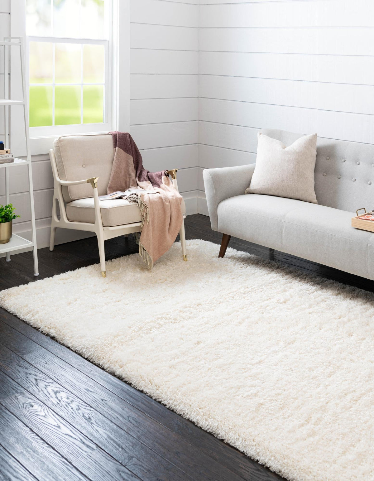 Eternal Plush Oasis Collection Area Rug -  Tranquility (Pearl) Rectangle Pearl  lifestyle 4