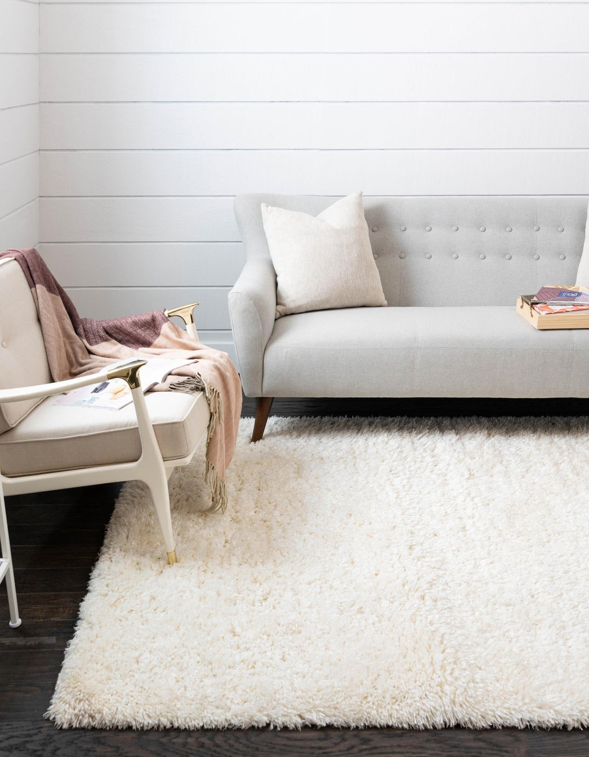 Eternal Plush Oasis Collection Area Rug -  Tranquility (Pearl) Rectangle Pearl  lifestyle 5