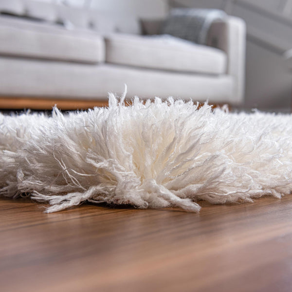 Eternal Plush Oasis Collection Area Rug -  Tranquility (Pearl) Square Pearl  lifestyle 14