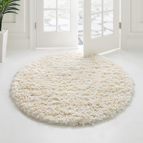 Eternal Plush Oasis Collection Area Rug -  Tranquility (Pearl) Round Pearl  lifestyle 48