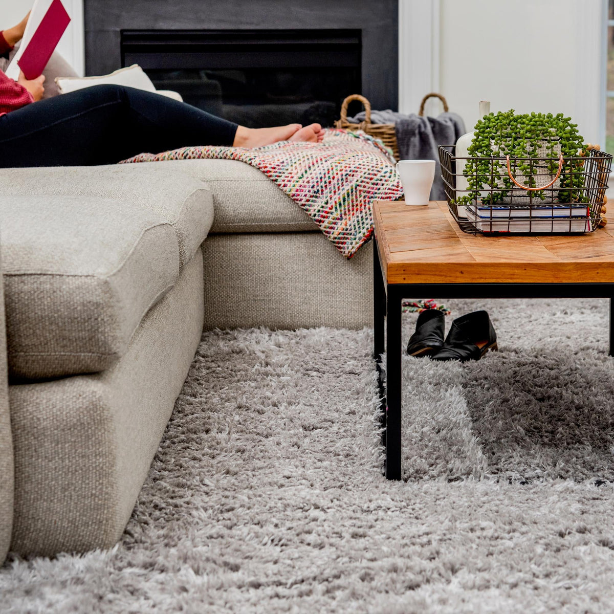 Eternal Plush Oasis Collection Area Rug -  Tranquility (Ash) Rectangle Ash  lifestyle 9