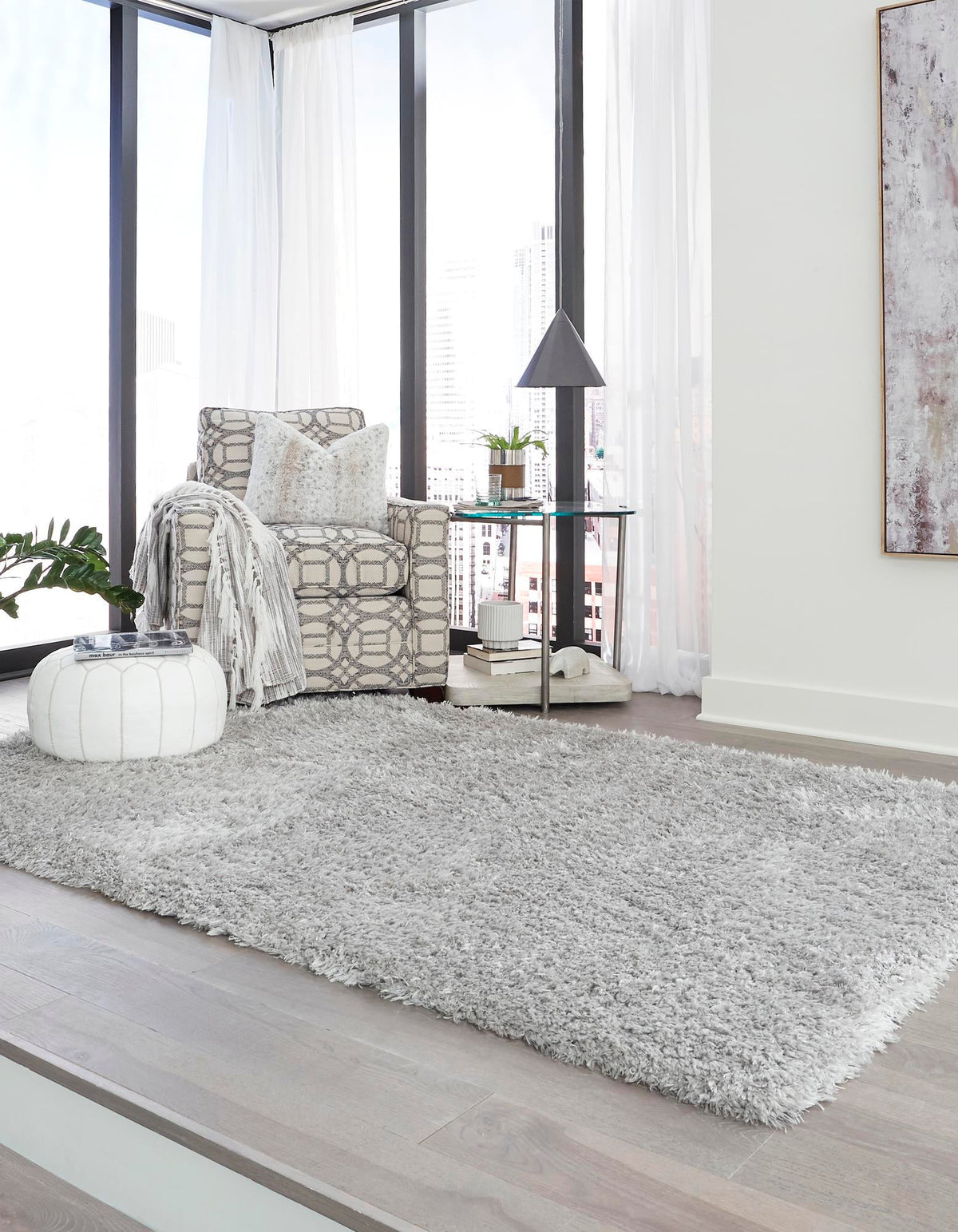 Eternal Plush Oasis Collection Area Rug -  Tranquility (Ash) Rectangle Ash  lifestyle 4
