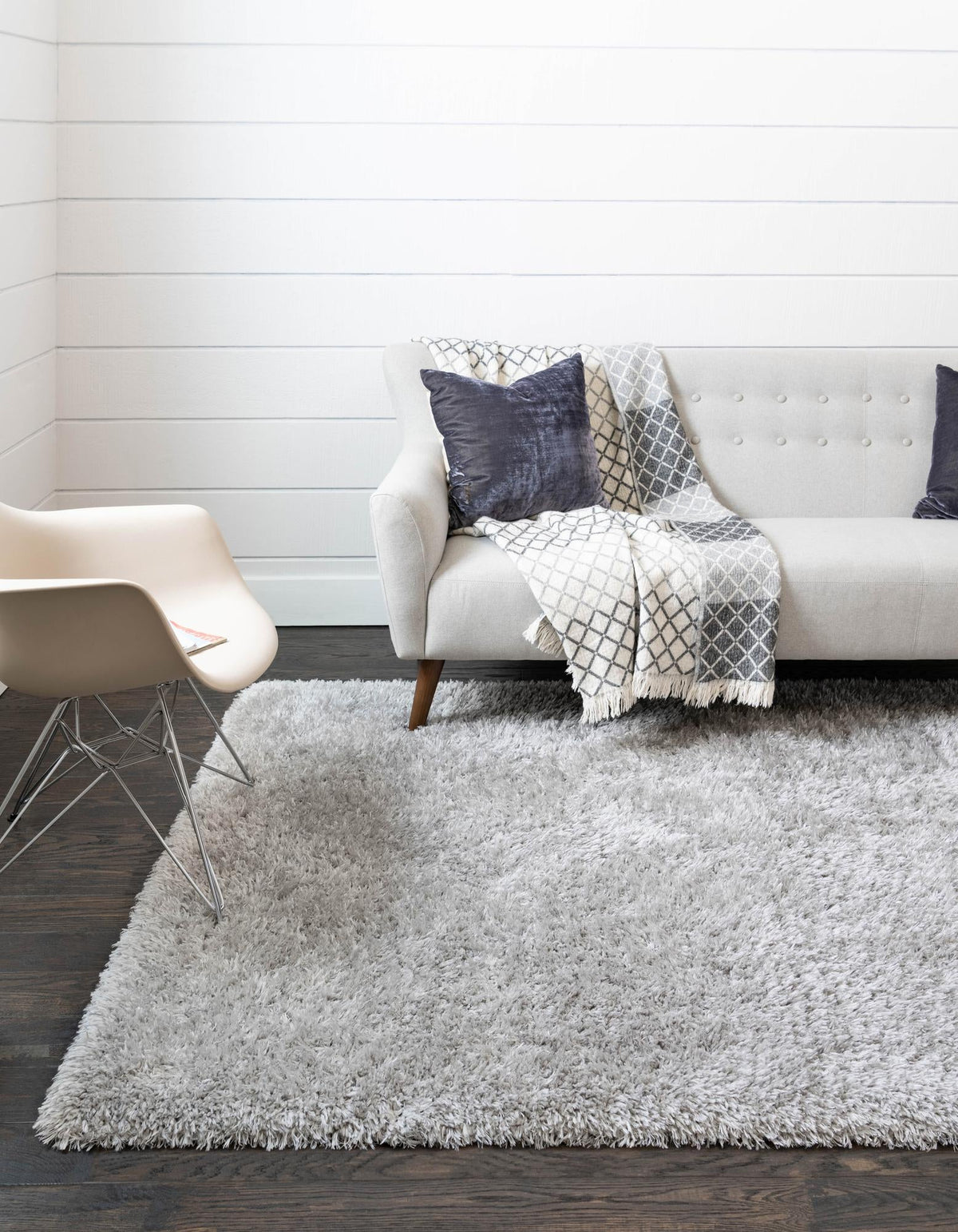 Eternal Plush Oasis Collection Area Rug -  Tranquility (Ash) Rectangle Ash  lifestyle 6