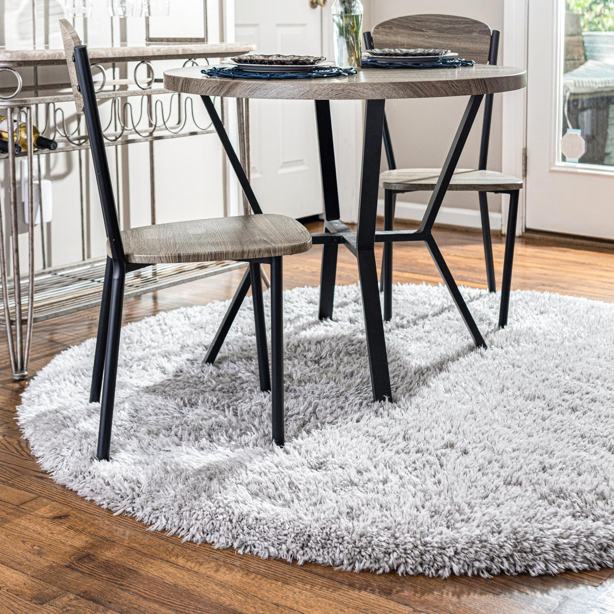 Eternal Plush Oasis Collection Area Rug -  Tranquility (Ash) Round Ash  lifestyle 5