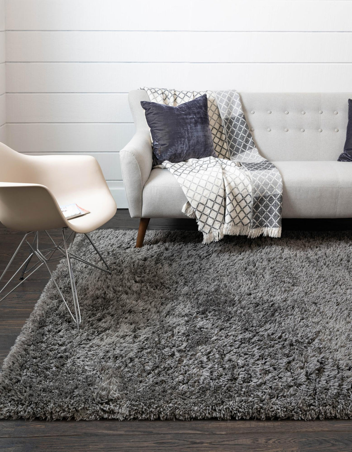 Eternal Plush Oasis Collection Area Rug -  Tranquility (Smoke) Rectangle Smoke  lifestyle 5