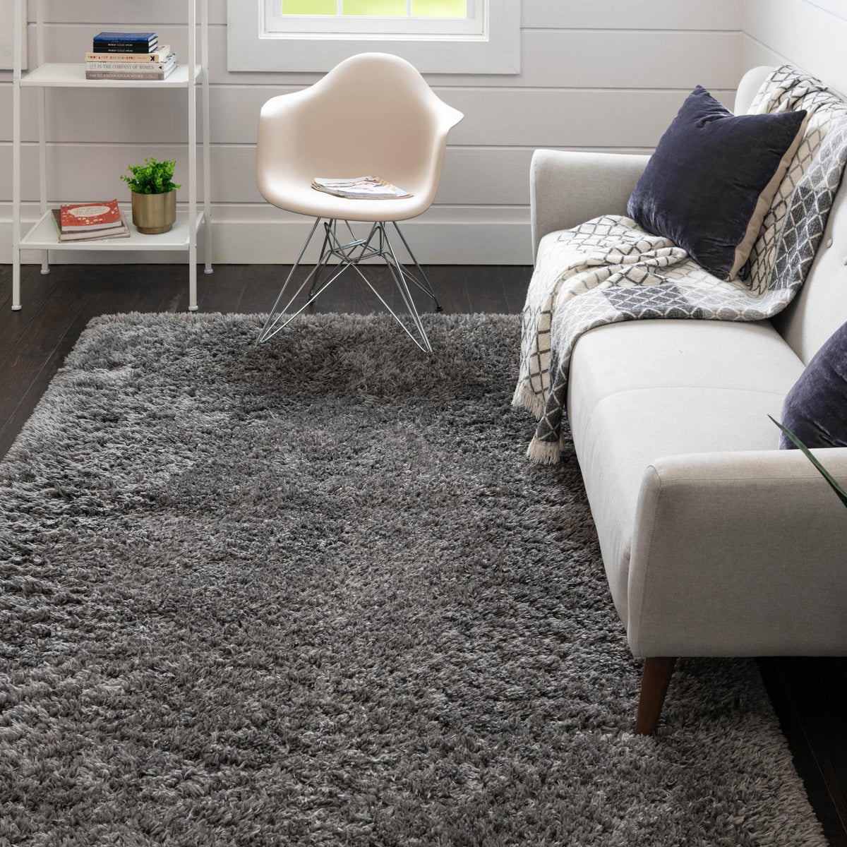 Eternal Plush Oasis Collection Area Rug -  Tranquility (Smoke) Rectangle Smoke  lifestyle 18