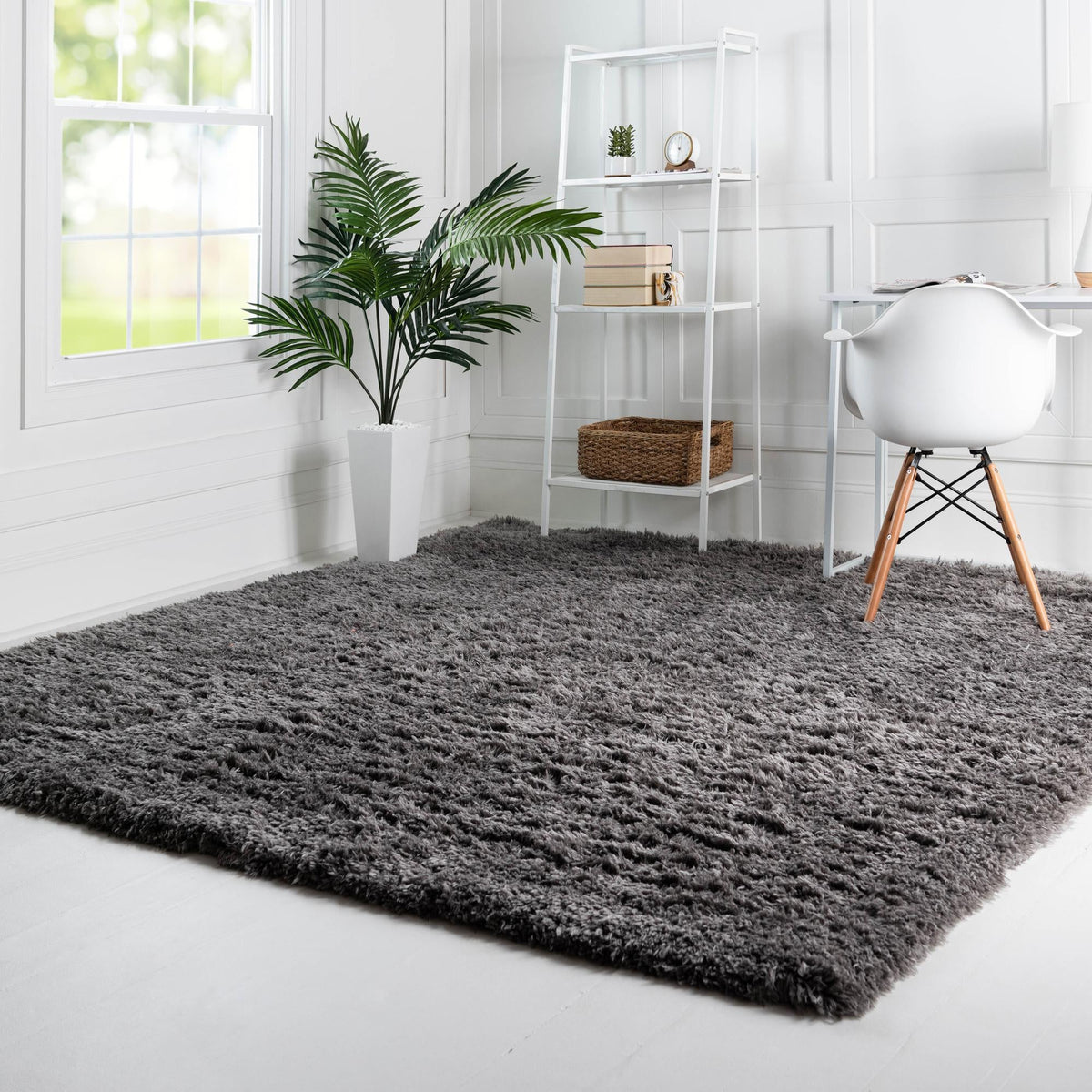 Eternal Plush Oasis Collection Area Rug -  Tranquility (Smoke) Square Smoke  lifestyle 28