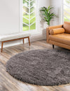 Eternal Plush Oasis Collection Area Rug -  Tranquility (Smoke) Round Smoke  lifestyle 26