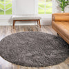 Eternal Plush Oasis Collection Area Rug -  Tranquility (Smoke) Round Smoke  lifestyle 64