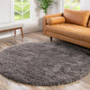 Eternal Plush Oasis Collection Area Rug -  Tranquility (Smoke) Round Smoke  lifestyle 66