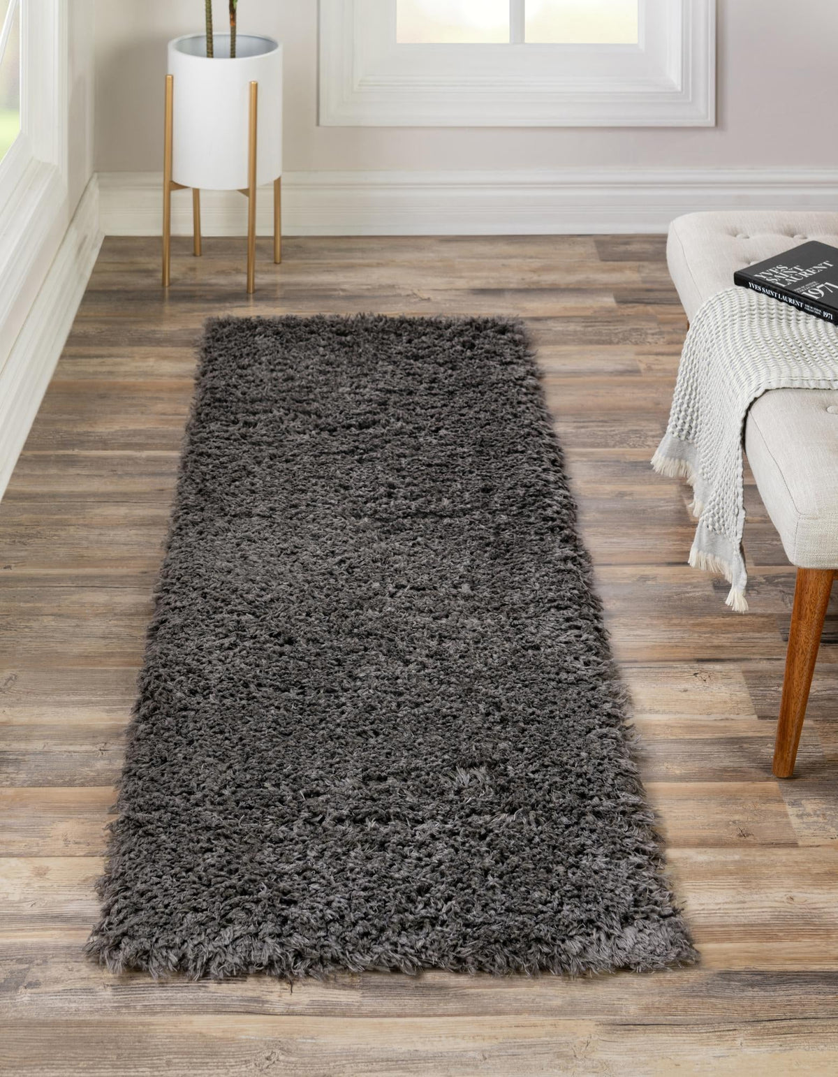 Eternal Plush Oasis Collection Area Rug -  Tranquility (Smoke) Runner Smoke  lifestyle 24