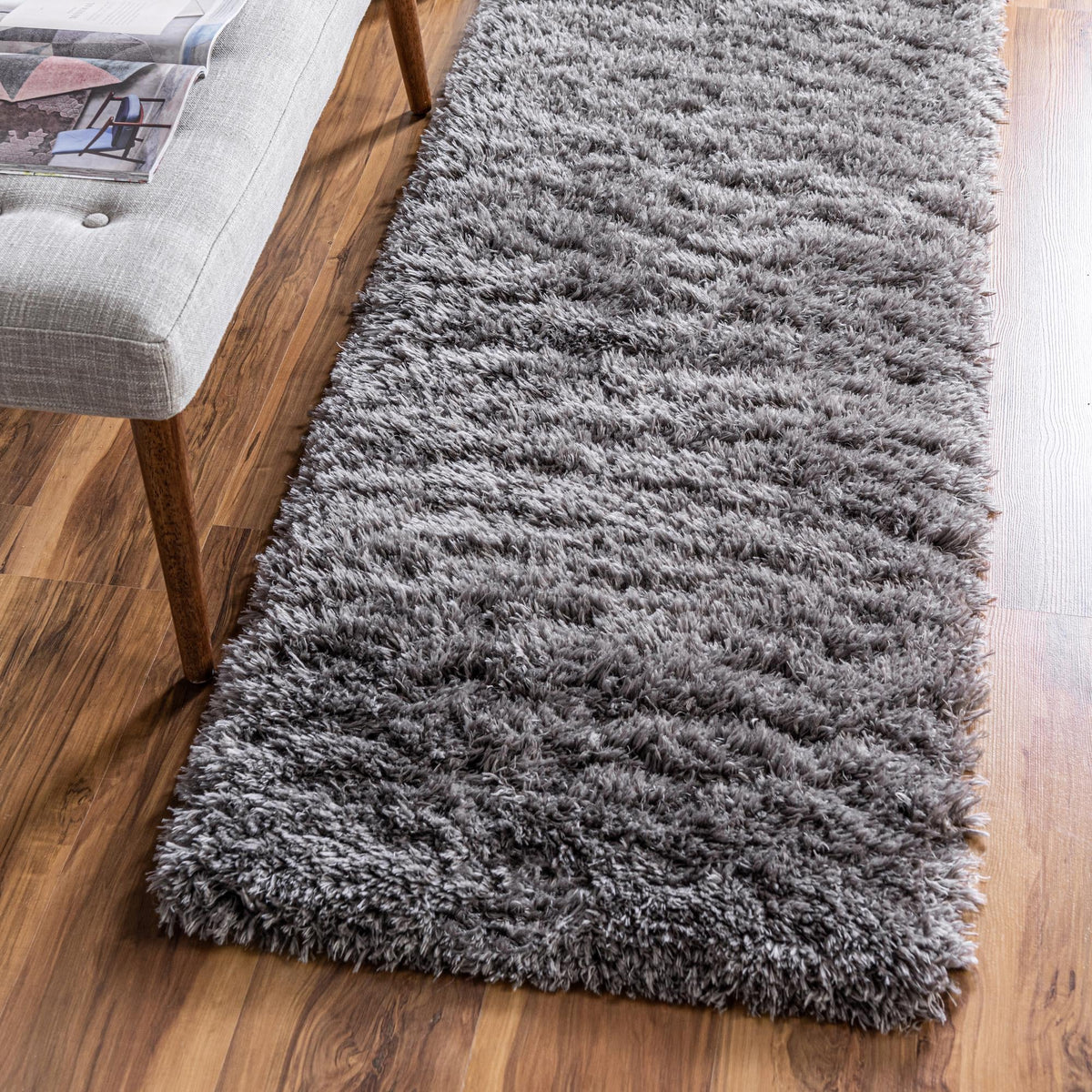 Eternal Plush Oasis Collection Area Rug -  Tranquility (Smoke) Runner Smoke  lifestyle 30