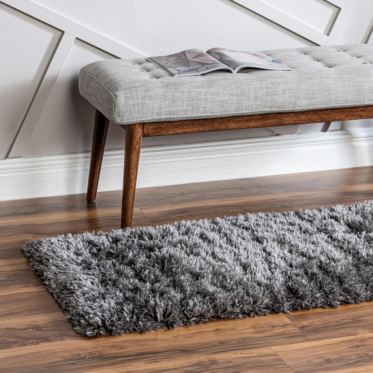Eternal Plush Oasis Collection Area Rug -  Tranquility (Smoke) Runner Smoke  lifestyle 33
