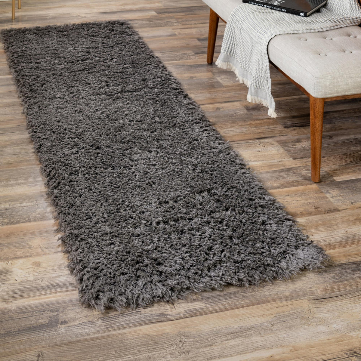 Eternal Plush Oasis Collection Area Rug -  Tranquility (Smoke) Runner Smoke  lifestyle 67