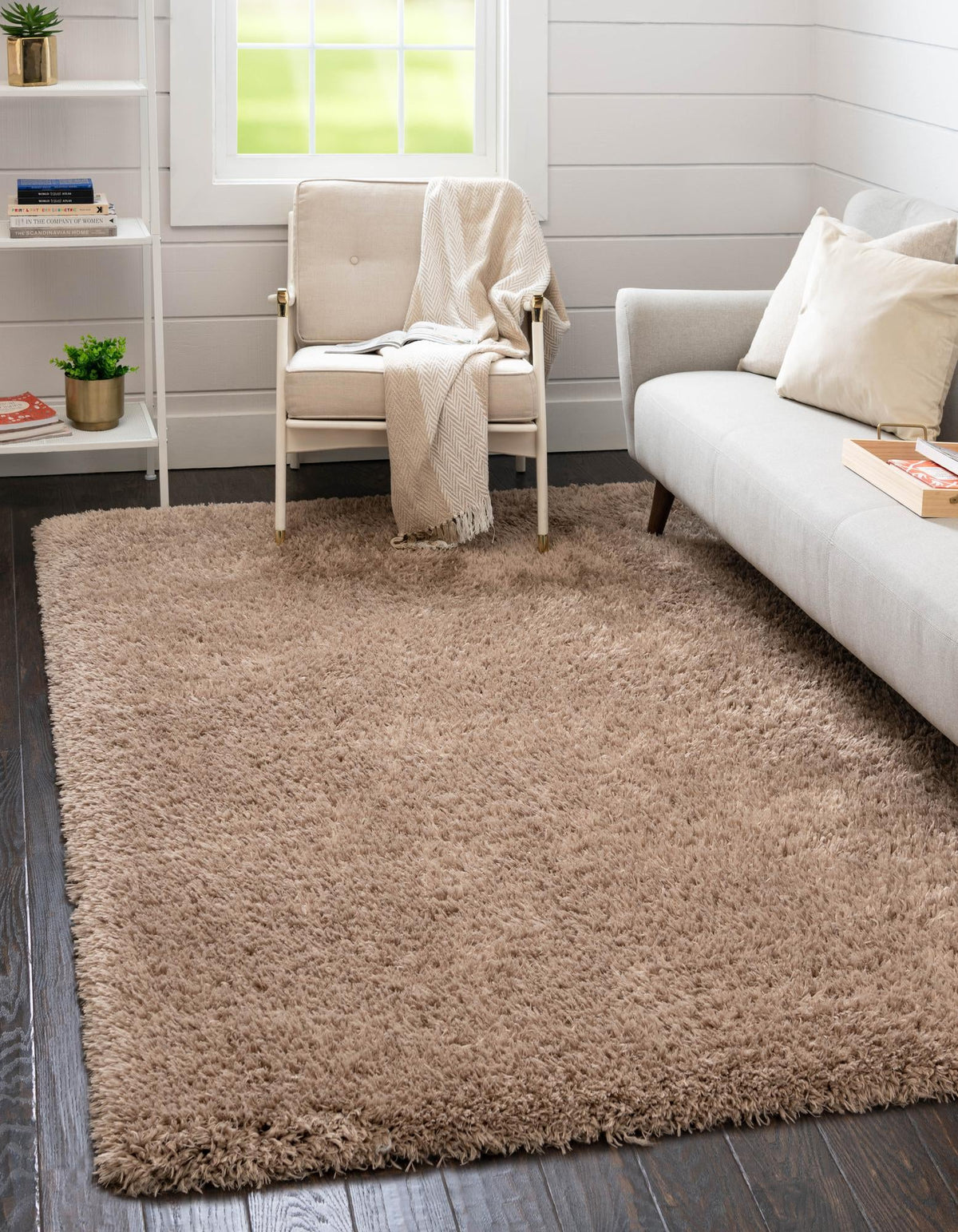 Eternal Plush Oasis Collection Area Rug -  Tranquility (Khaki) Rectangle Khaki  lifestyle 2