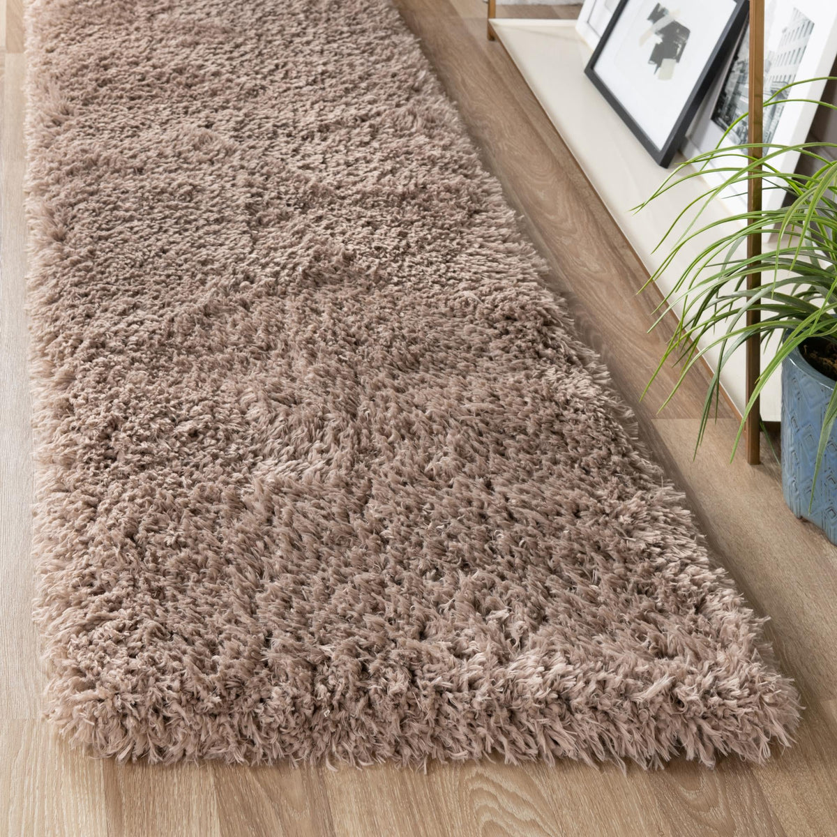 Eternal Plush Oasis Collection Area Rug -  Tranquility (Khaki) Runner Khaki  lifestyle 62