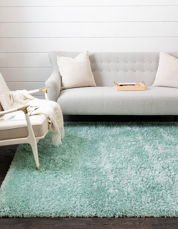 Eternal Plush Oasis Collection Area Rug -  Tranquility (Cyan) Rectangle Cyan  lifestyle 5