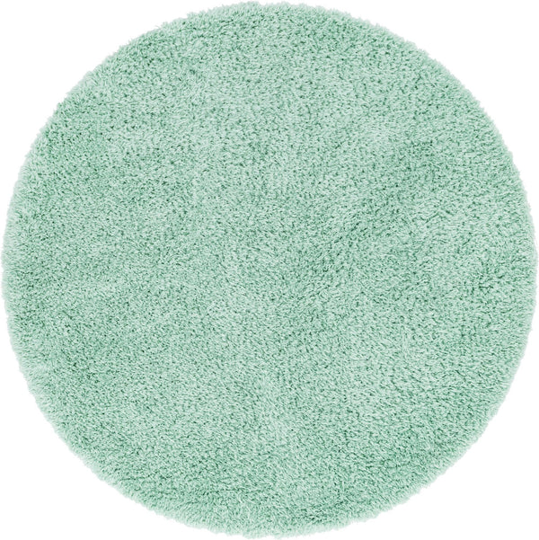 Eternal Plush Oasis Collection Area Rug -  Tranquility (Cyan) Round Cyan  lifestyle 3