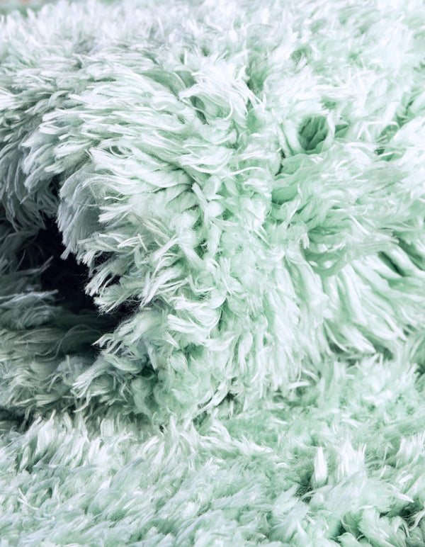 Eternal Plush Oasis Collection Area Rug -  Tranquility (Cyan) Round Cyan  lifestyle 23