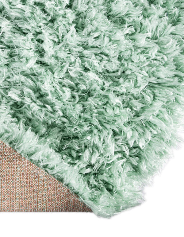 Eternal Plush Oasis Collection Area Rug -  Tranquility (Cyan) Round Cyan  lifestyle 31