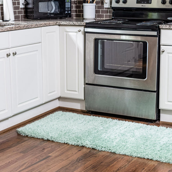 Eternal Plush Oasis Collection Area Rug -  Tranquility (Cyan) Runner Cyan  lifestyle 10