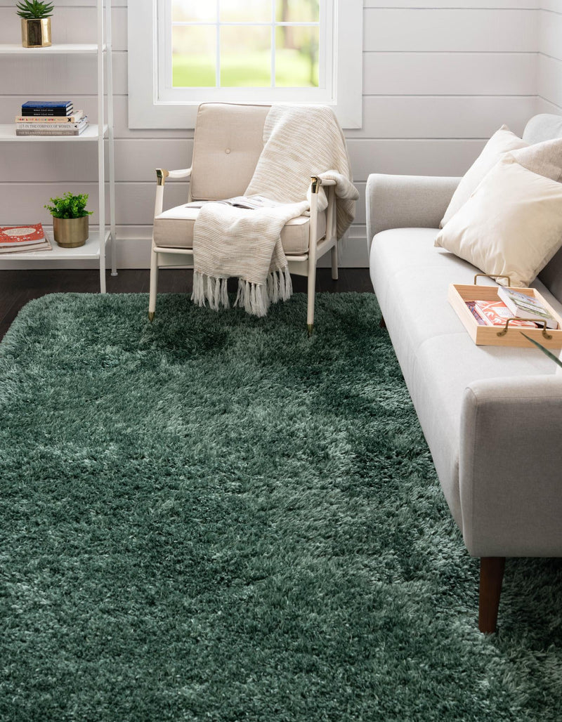 Eternal Plush Oasis Collection Area Rug -  Tranquility (Forest Green) Rectangle Forest Green  lifestyle 3