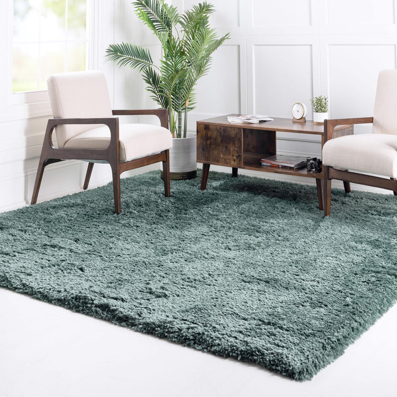 Eternal Plush Oasis Collection Area Rug -  Tranquility (Forest Green) Square Forest Green  lifestyle 26