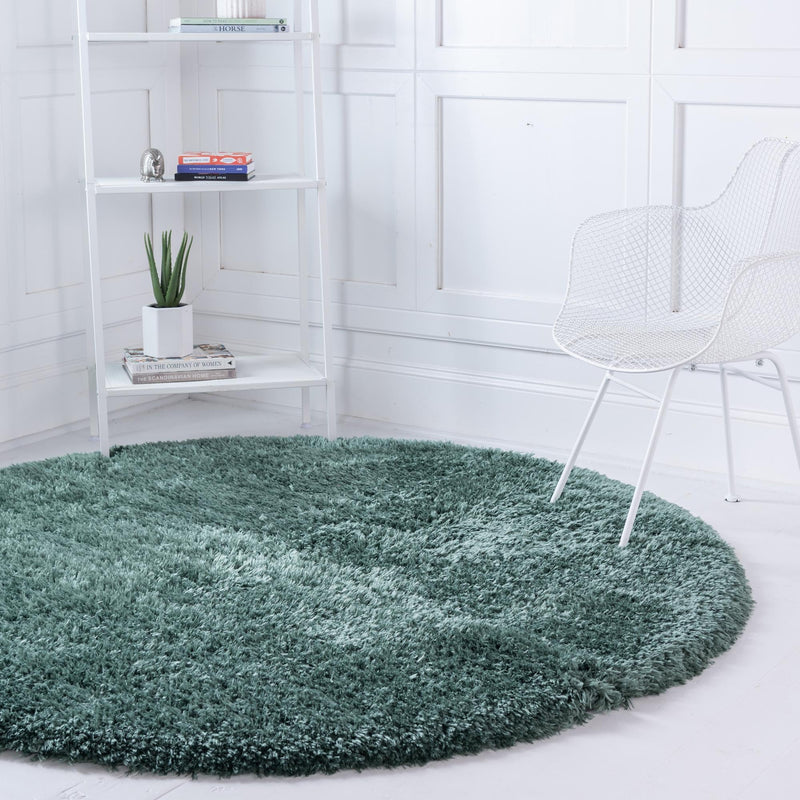 Eternal Plush Oasis Collection Area Rug -  Tranquility (Forest Green) Round Forest Green  lifestyle 21