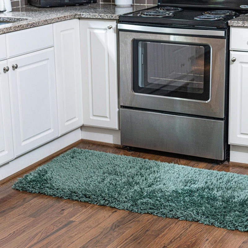 Eternal Plush Oasis Collection Area Rug -  Tranquility (Forest Green) Runner Forest Green  lifestyle 25
