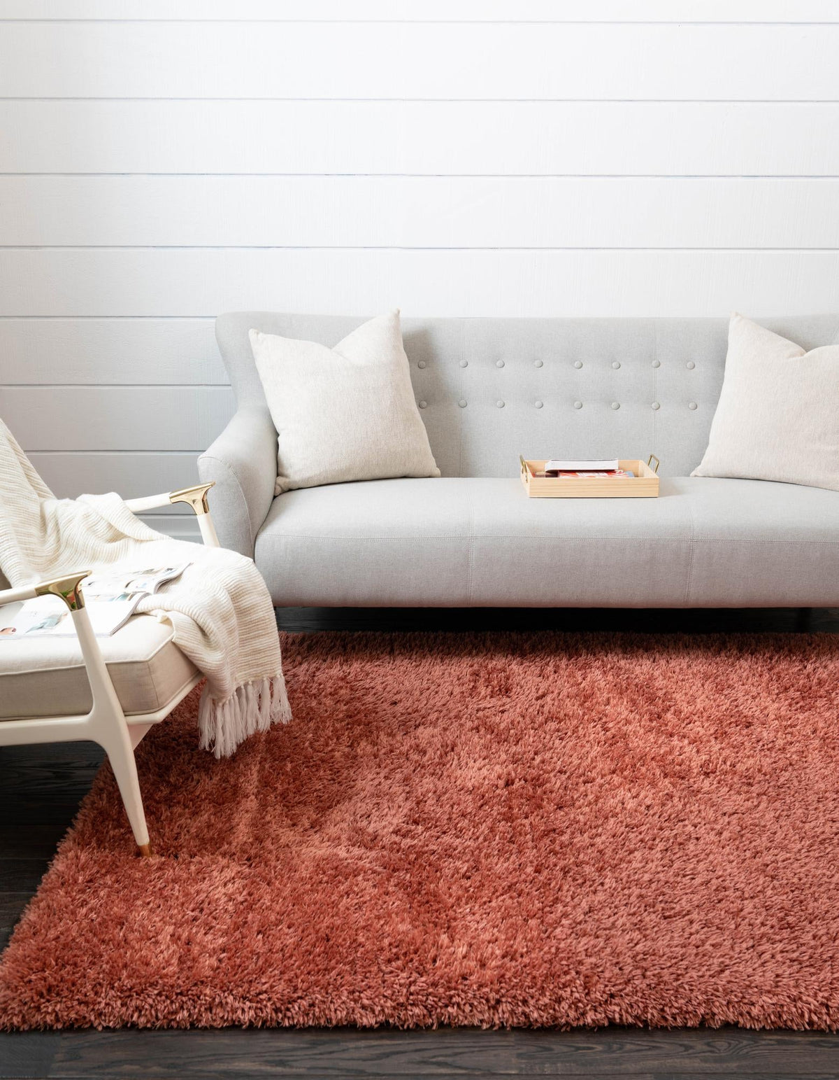 Eternal Plush Oasis Collection Area Rug -  Tranquility (Vintage Rose) Rectangle Vintage Rose  lifestyle 5