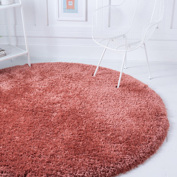 Eternal Plush Oasis Collection Area Rug -  Tranquility (Vintage Rose) Round Vintage Rose  lifestyle 9