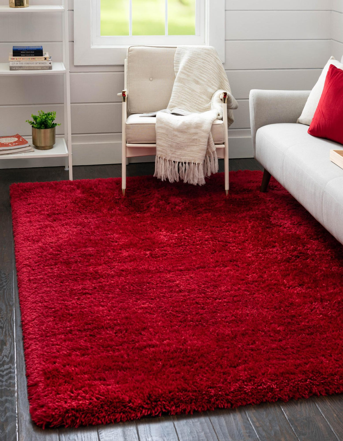 Eternal Plush Oasis Collection Area Rug -  Tranquility (Merlot) Rectangle Merlot  lifestyle 2