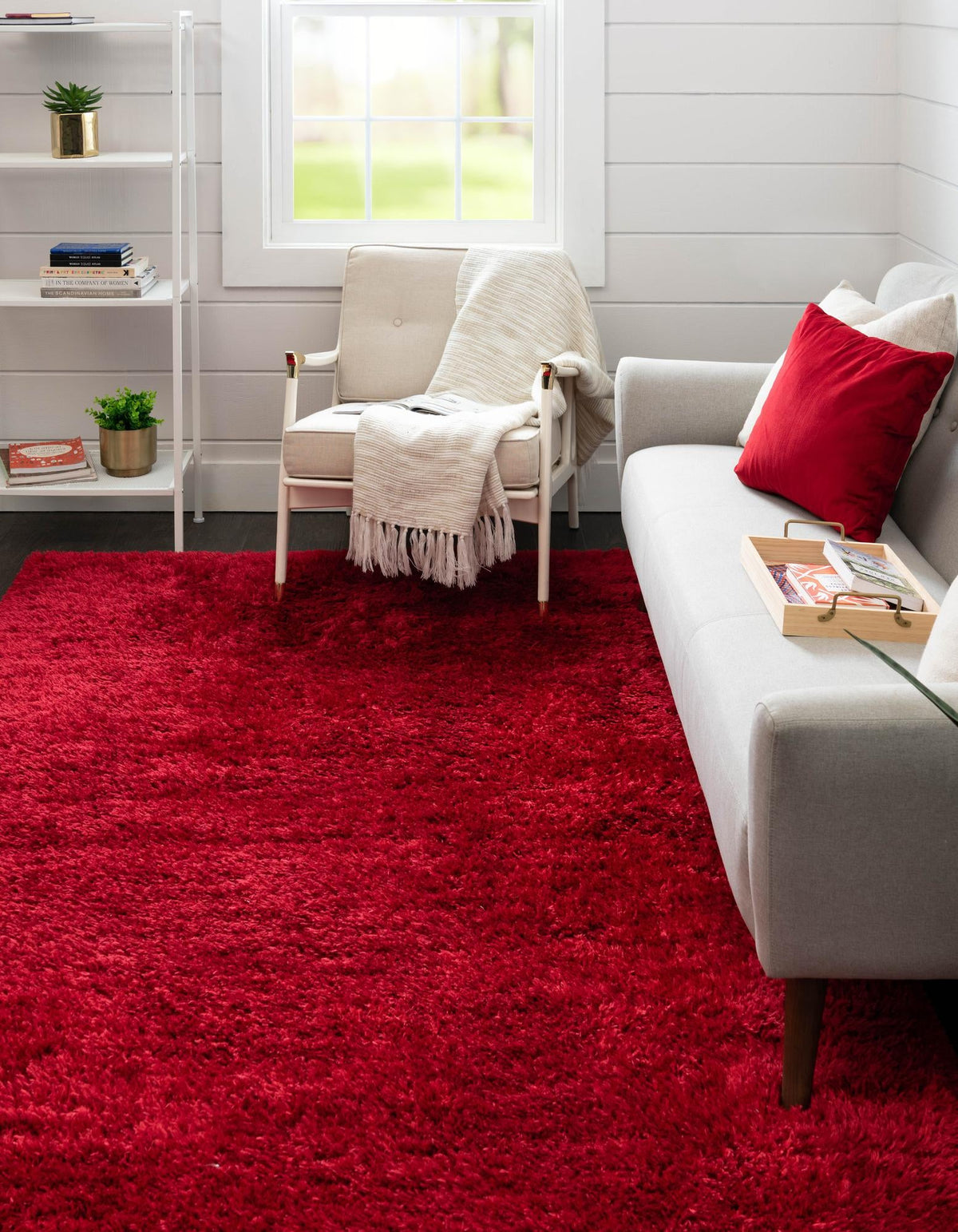 Eternal Plush Oasis Collection Area Rug -  Tranquility (Merlot) Rectangle Merlot  lifestyle 3