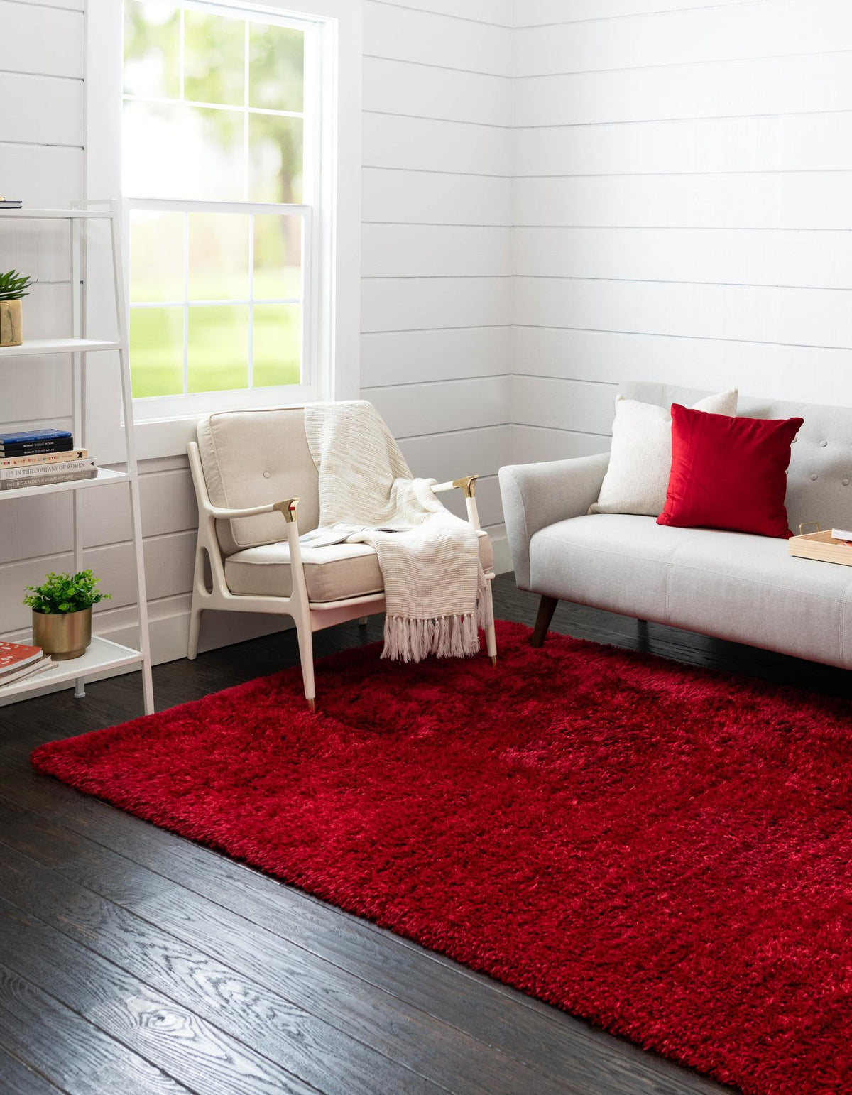 Eternal Plush Oasis Collection Area Rug -  Tranquility (Merlot) Rectangle Merlot  lifestyle 4