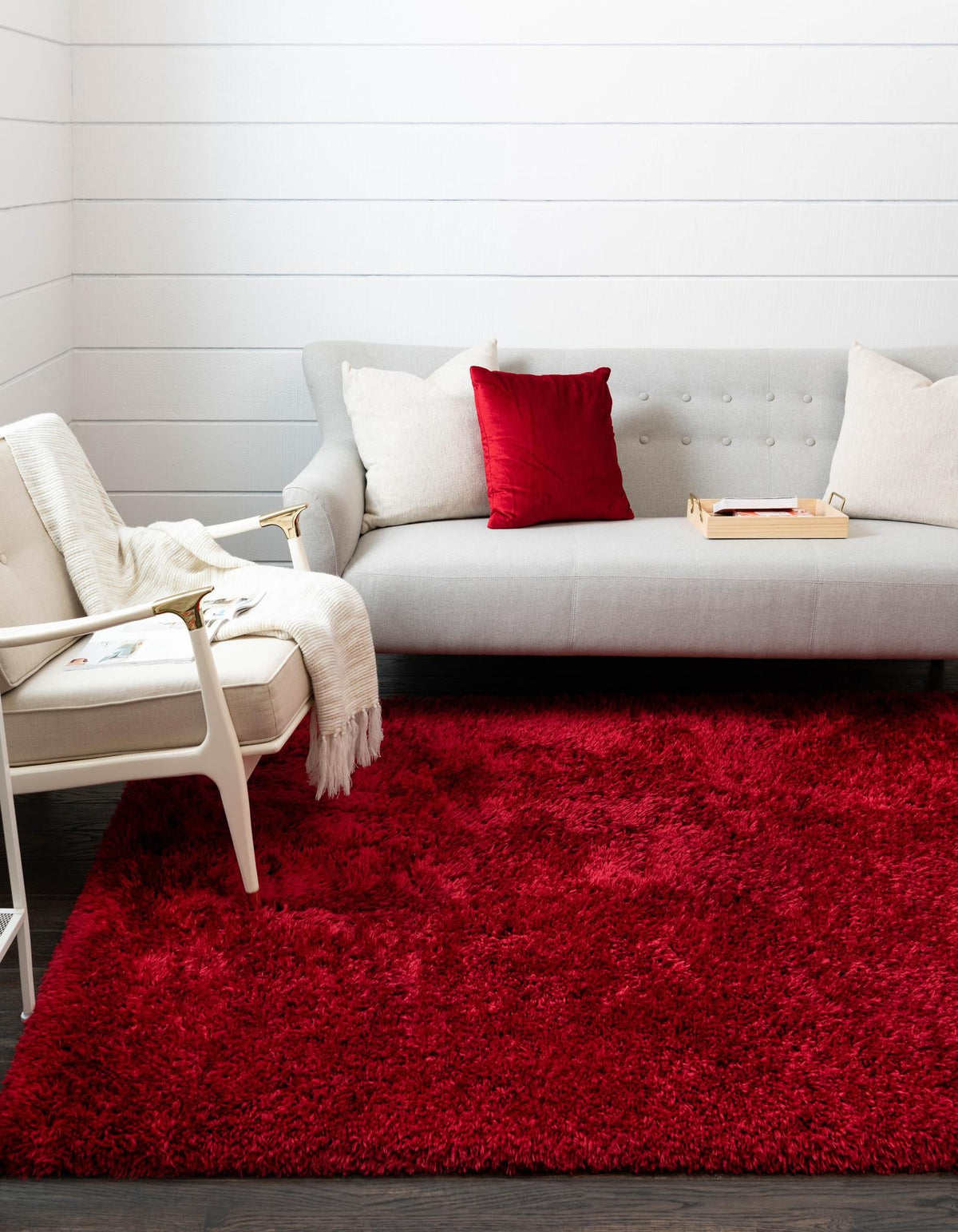 Eternal Plush Oasis Collection Area Rug -  Tranquility (Merlot) Rectangle Merlot  lifestyle 5