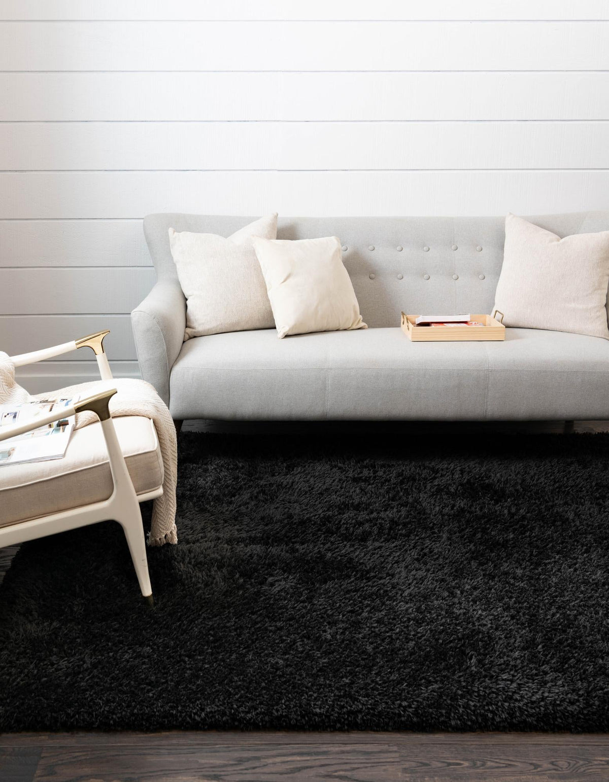 Eternal Plush Oasis Collection Area Rug -  Tranquility (Onyx Black) Rectangle Onyx Black  lifestyle 5