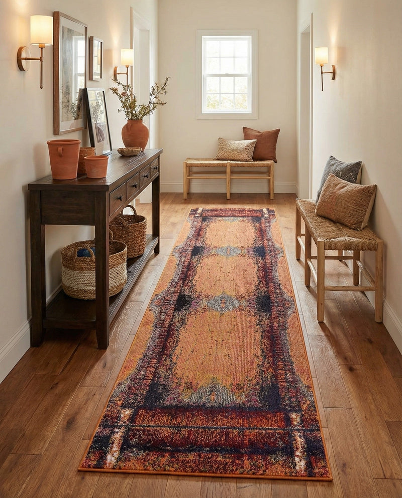 Marrakesh Elegance Collection Area Rug -  Sijilmasa Runner Orange  lifestyle 63