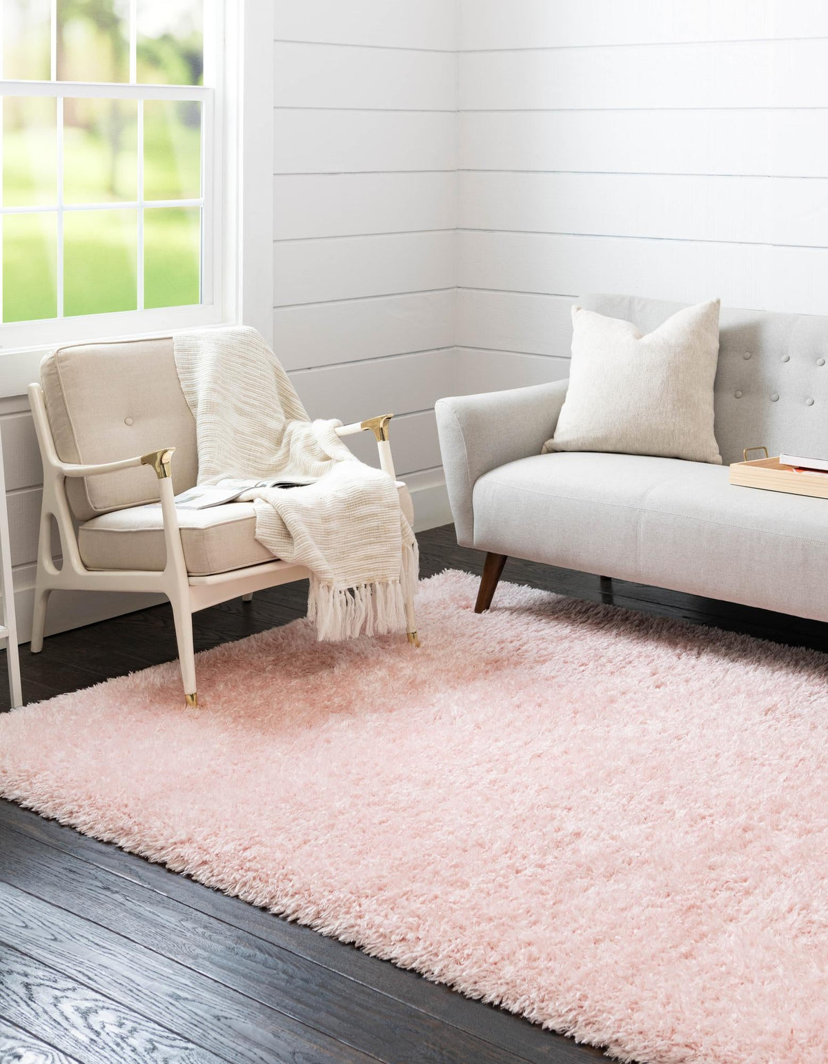 Eternal Plush Oasis Collection Area Rug -  Tranquility (Pink Lace) Rectangle Pink Lace  lifestyle 4