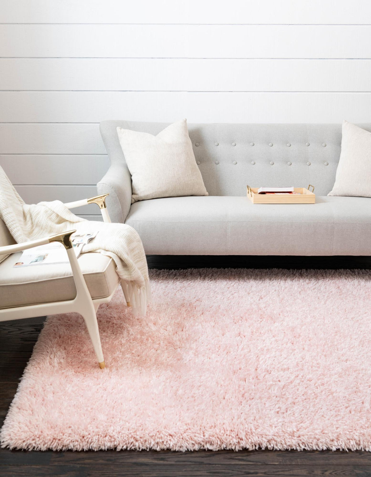 Eternal Plush Oasis Collection Area Rug -  Tranquility (Pink Lace) Rectangle Pink Lace  lifestyle 5